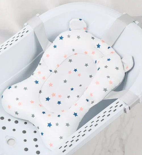 Baby Bathtub Support Pad & Shower Cushion - Floating Newborn Bath Seat with Adjustable Straps
