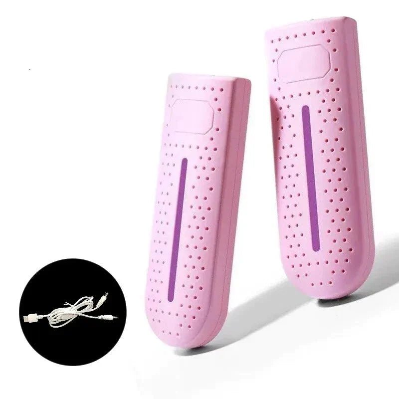 Portable Shoe Dryer with UV Light – Electric Boot Dryer up to 149°F, Plug or USB Powered, 12W, 3 Colors Pink USB