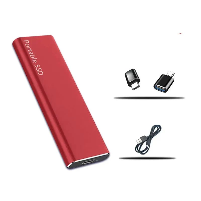 External SSD 4TB with USB-C – Portable SSD with Aluminum Housing, Fast USB 3.1 Storage, 4 Colors Red