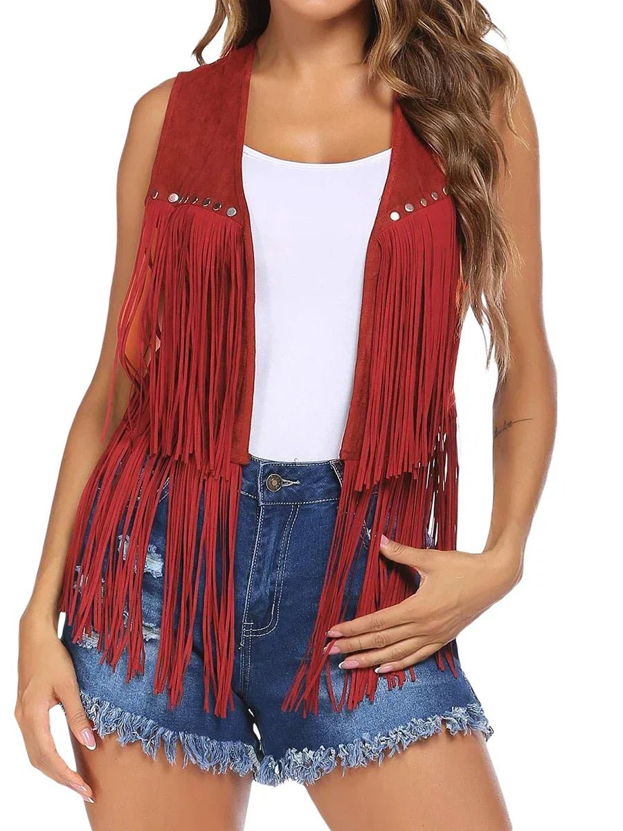 Damaris | Women's Vest | Sleeveless Fringe Detailing