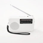 Portable AM/FM Emergency Radio Battery Powered with Telescopic Antenna & Headphone Jack - Compact Transistor Pocket Radio for Camping, Survival & Home White