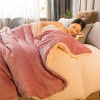 Double-Sided Flannel & Fleece Throw Blanket – Soft Warm Blanket for Bed and Couch, 12 Colors, 5 Sizes Dusty Rose