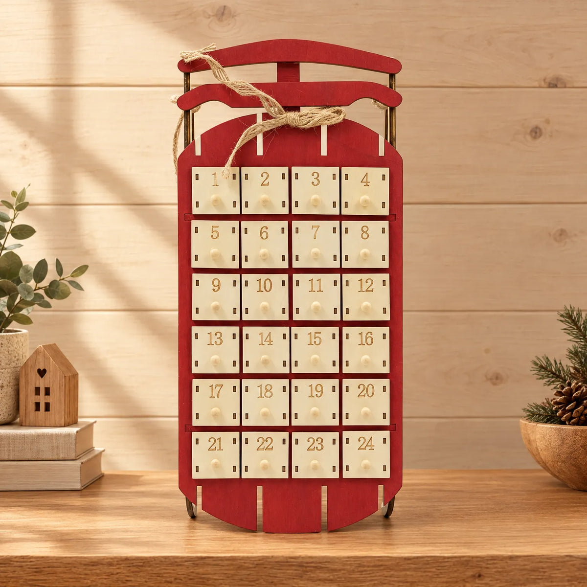 Sleigh-Shaped Advent Calendar