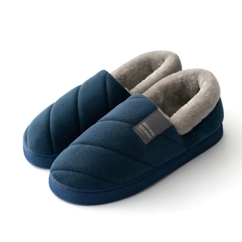 Slippers Winter Slippers Cozy Ladies Men Warm Slippers Navy Blue