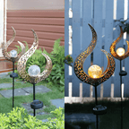 Solar Metal Garden Lamp with Warm LED Light and Stylish Outdoor Lighting 3