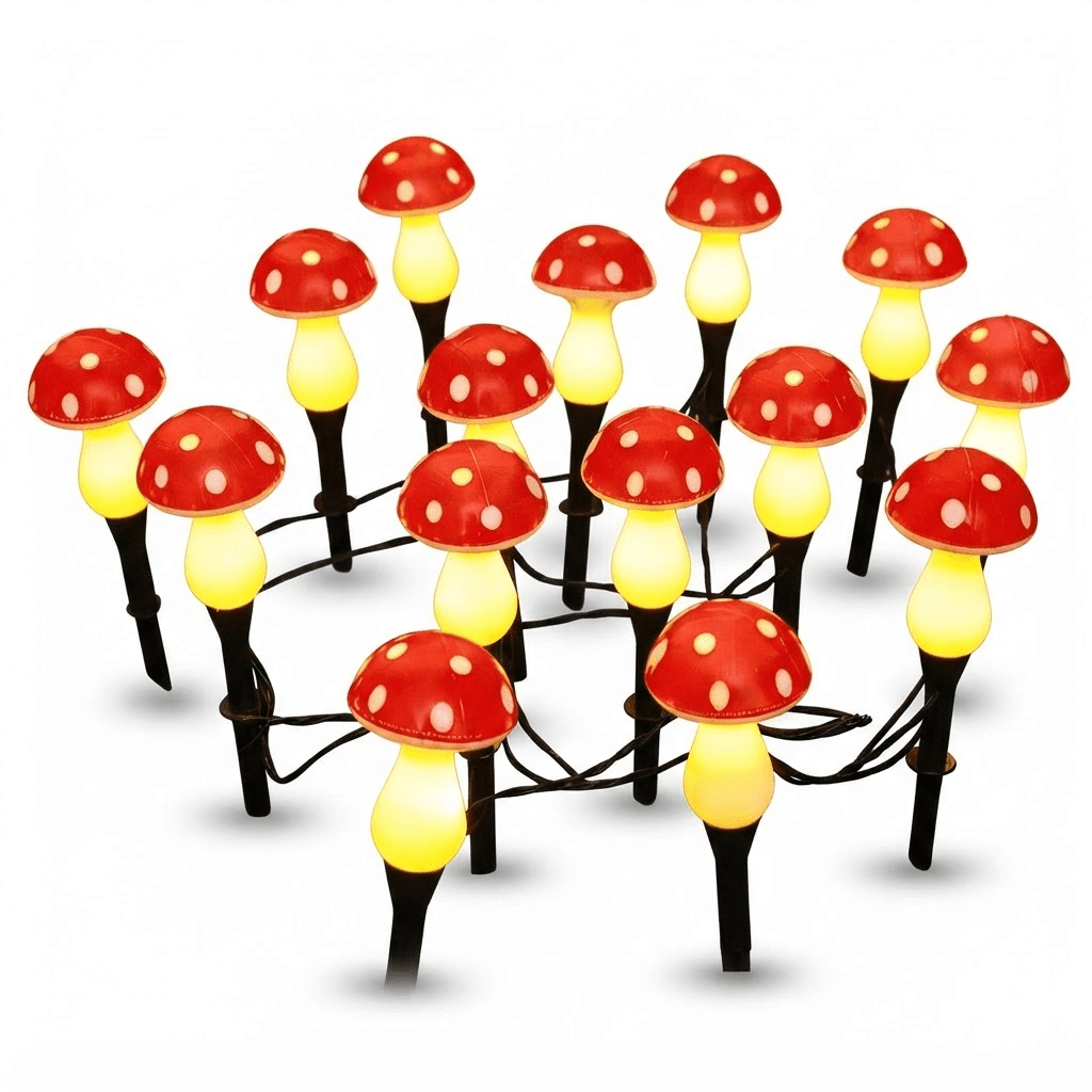 Solar Mushroom Garden Lights – 8-Mode Waterproof Outdoor Pathway Stake Light
