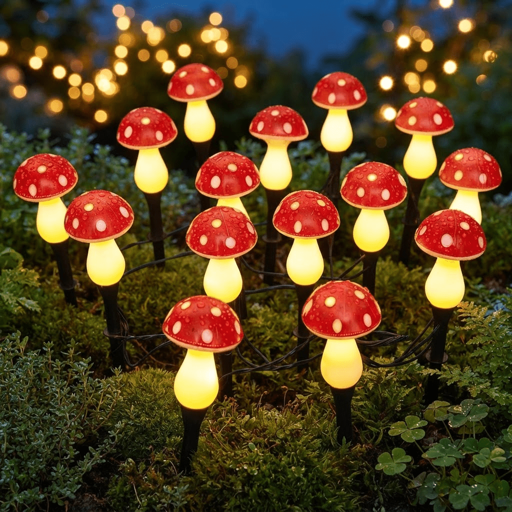 Solar Mushroom Garden Lights – 8-Mode Waterproof Outdoor Pathway Stake Light
