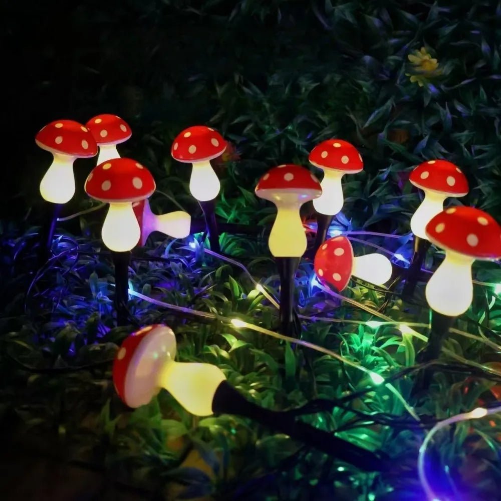 Solar Mushroom Garden Lights – 8-Mode Waterproof Outdoor Pathway Stake Light