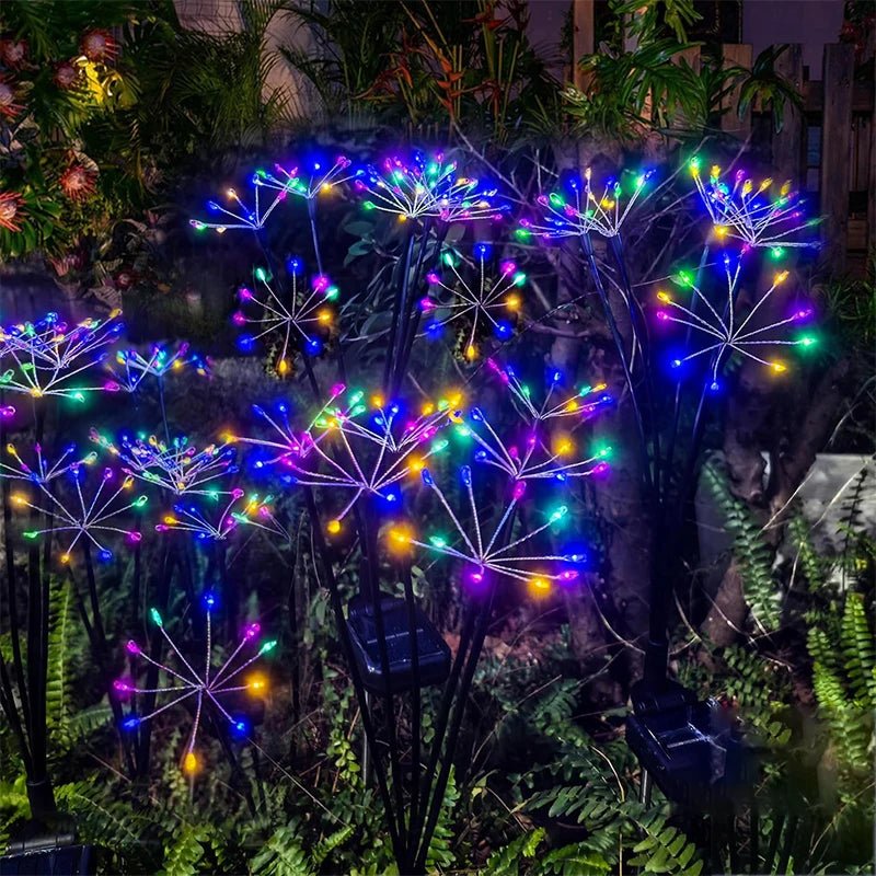 Solar Swaying Starburst Garden Lights – Waterproof Warm White Pathway Lamp Multicolor