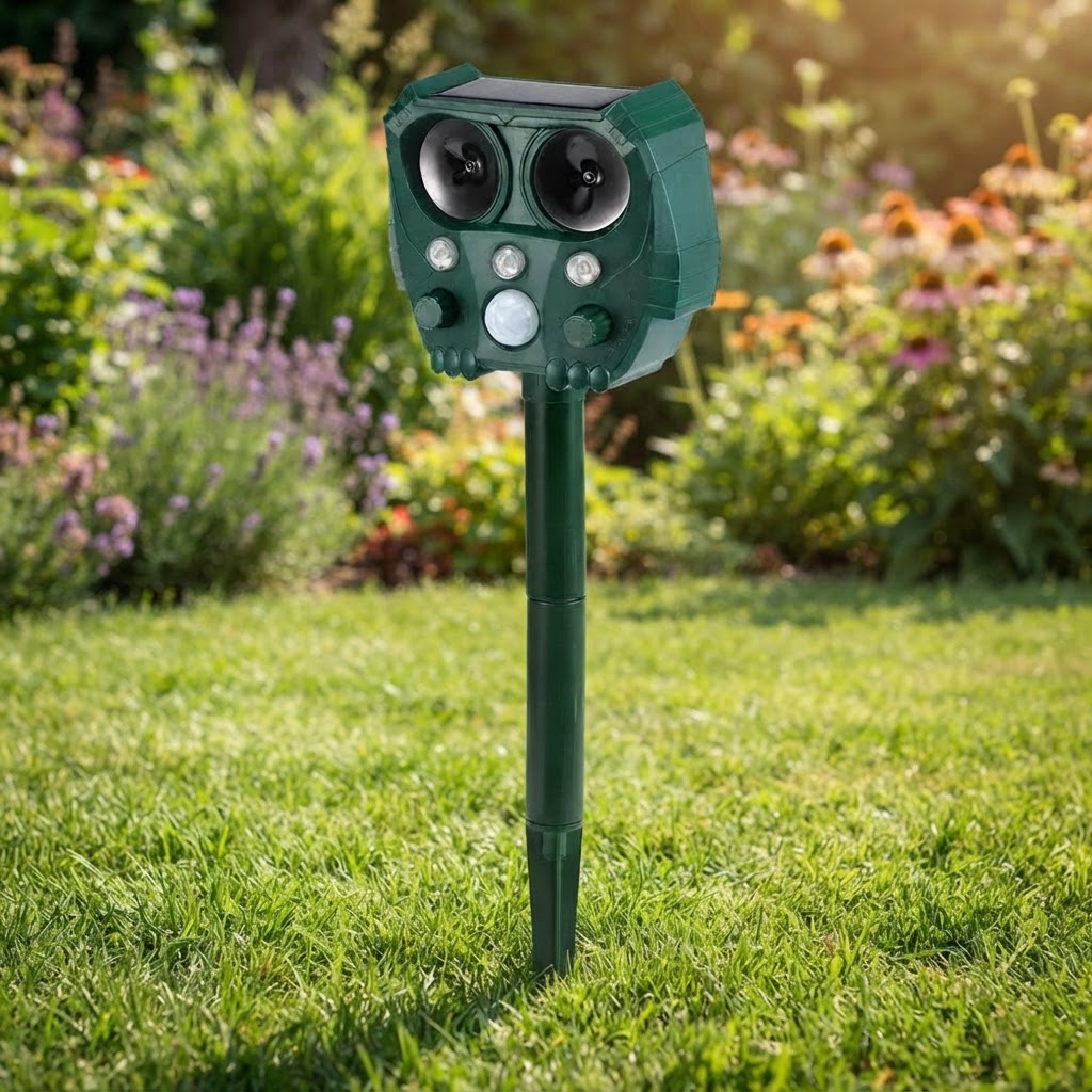 Solar Ultrasonic Animal Repeller – Outdoor Dog, Cat & Bird Deterrent Device