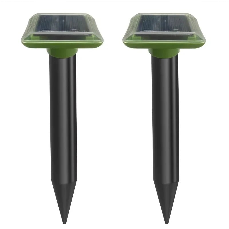 Solar Ultrasonic Mole Repeller – Vibrating Snake & Rodent Deterrent Spike 2 Pack