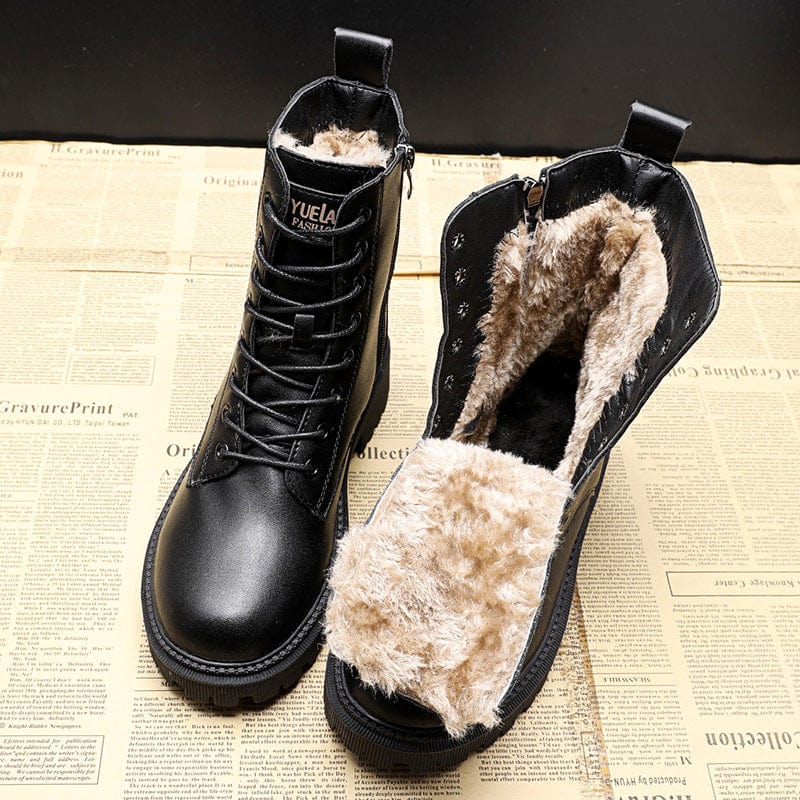 Women's Elegant Black Faux Leather Boots for Comfort and Style