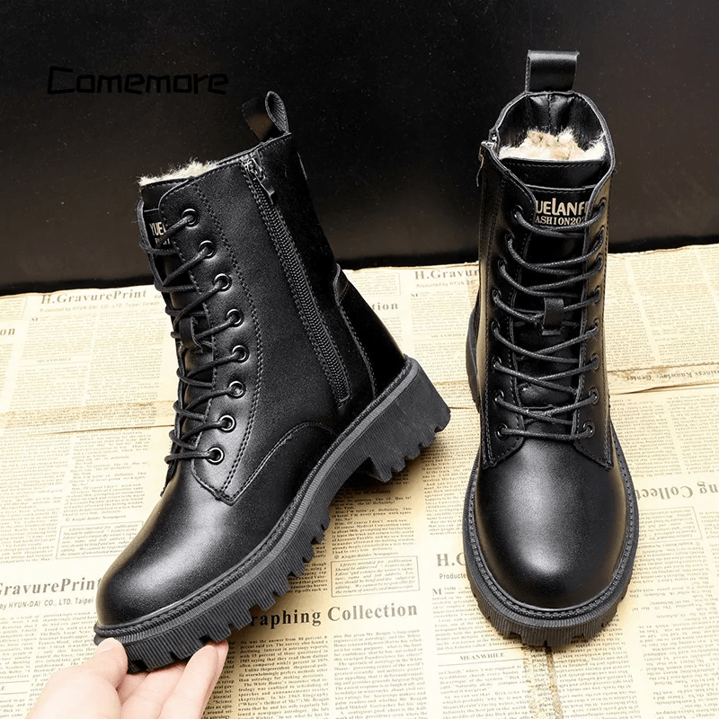 Women's Elegant Black Faux Leather Boots for Comfort and Style