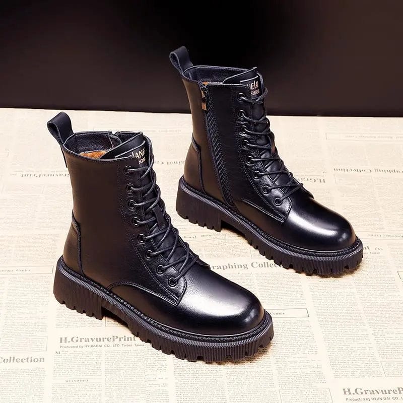 Women's Elegant Black Faux Leather Boots for Comfort and Style