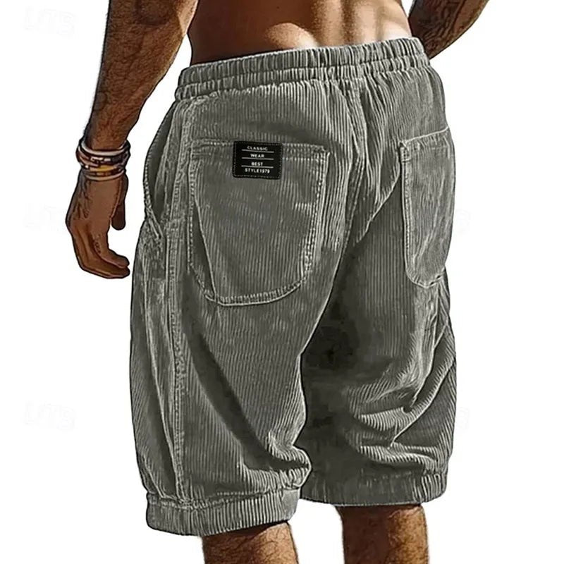 Tim | Vintage Striped Corduroy Shorts Gray