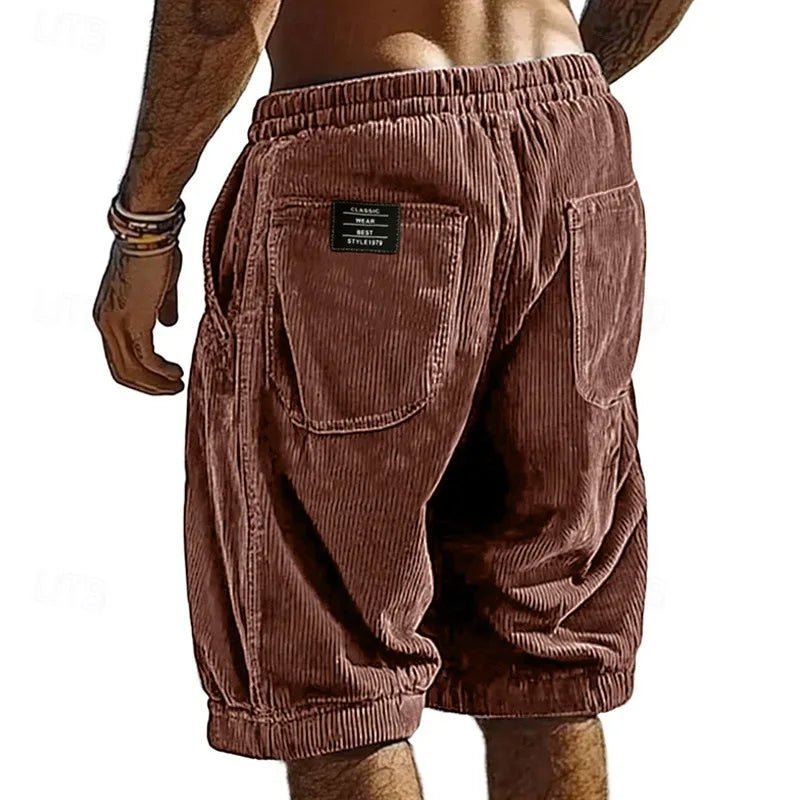 Tim | Vintage Striped Corduroy Shorts Red