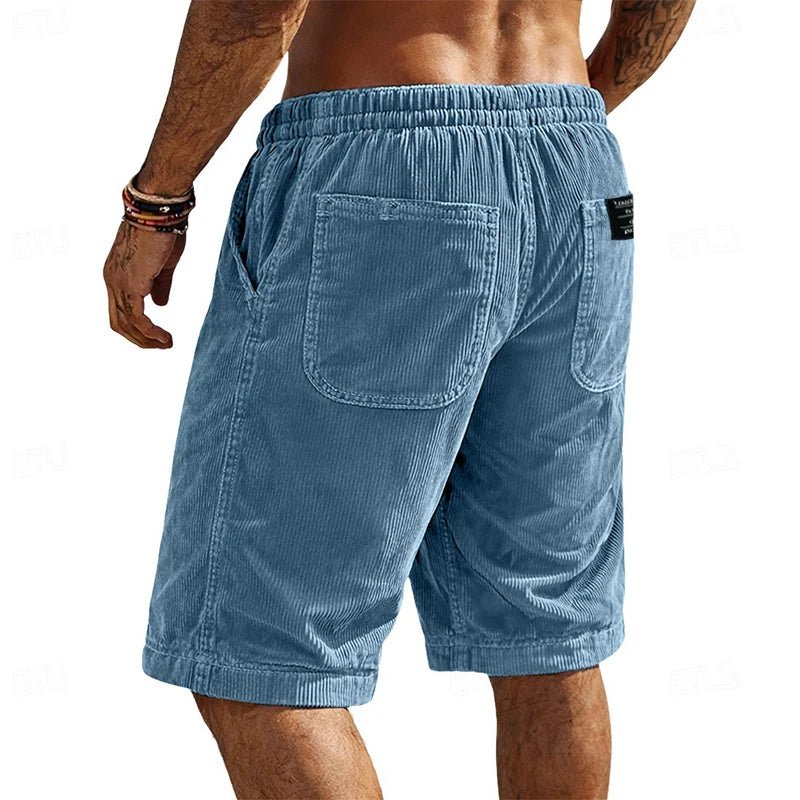 Tim | Vintage Striped Corduroy Shorts Light Blue