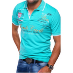 Stylish men's slim-fit polo shirt made of cotton, short sleeves 2