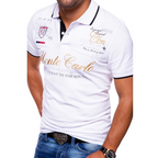 Stylish men's slim-fit polo shirt made of cotton, short sleeves 3