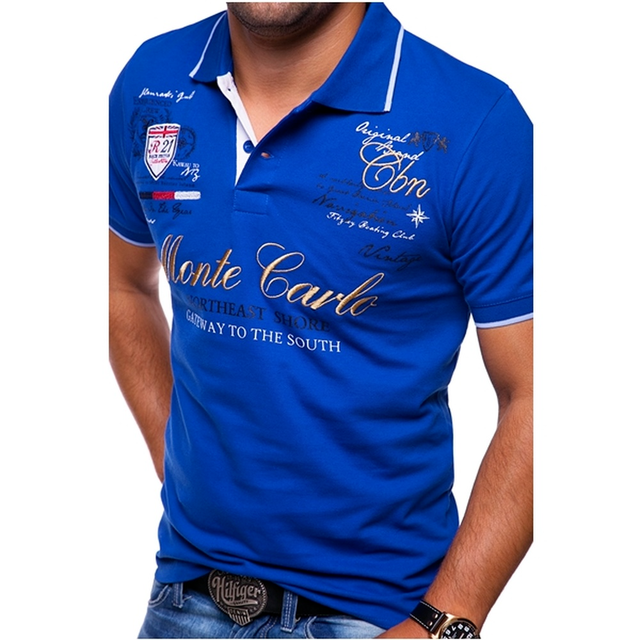 Stylish men's slim-fit polo shirt made of cotton, short sleeves 5