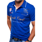 Stylish men's slim-fit polo shirt made of cotton, short sleeves 5