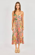 Women's Sunset Ridge Pleated Midi Dress Multicolour