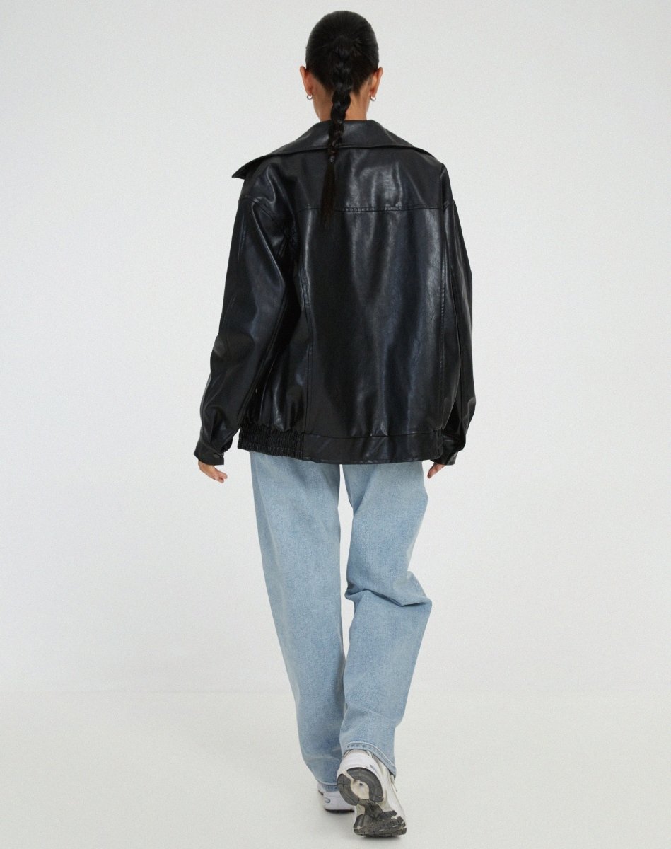 Zahara | Loose Faux Leather Jacket for Women – Relaxed Oversized Fit