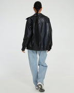 Zahara | Loose Faux Leather Jacket for Women – Relaxed Oversized Fit