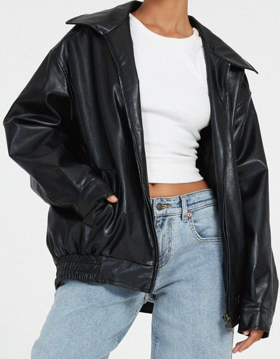 Zahara | Loose Faux Leather Jacket for Women – Relaxed Oversized Fit