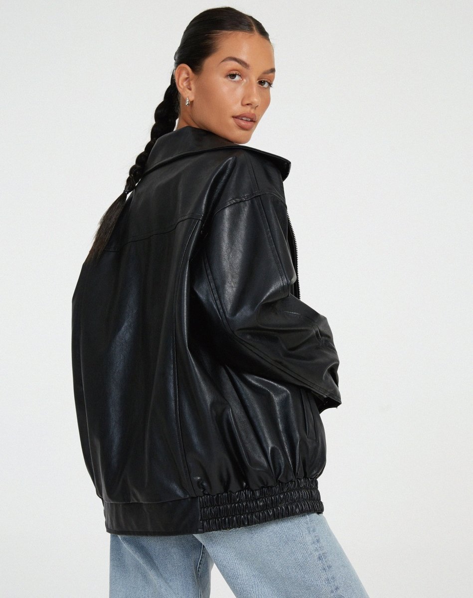 Zahara | Loose Faux Leather Jacket for Women – Relaxed Oversized Fit