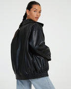 Zahara | Loose Faux Leather Jacket for Women – Relaxed Oversized Fit