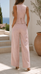 Claudia | Elegant Vest and Wide-Leg Trousers Set