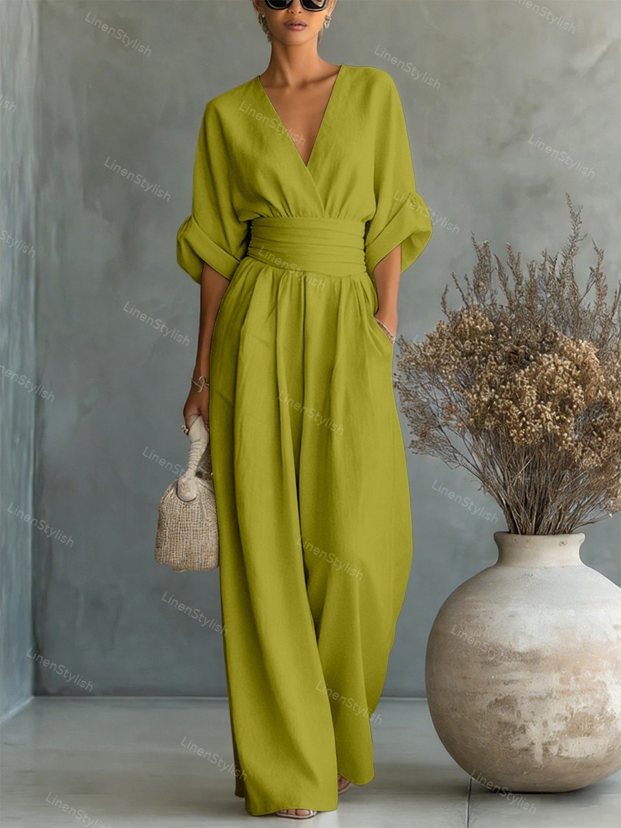 Tessa | Elegant Women's Jumpsuit with V-Neck – Comfortable and Perfect for Every Occasion 11