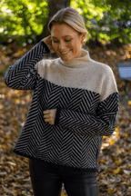 Women's Chevron Turtleneck Sweater