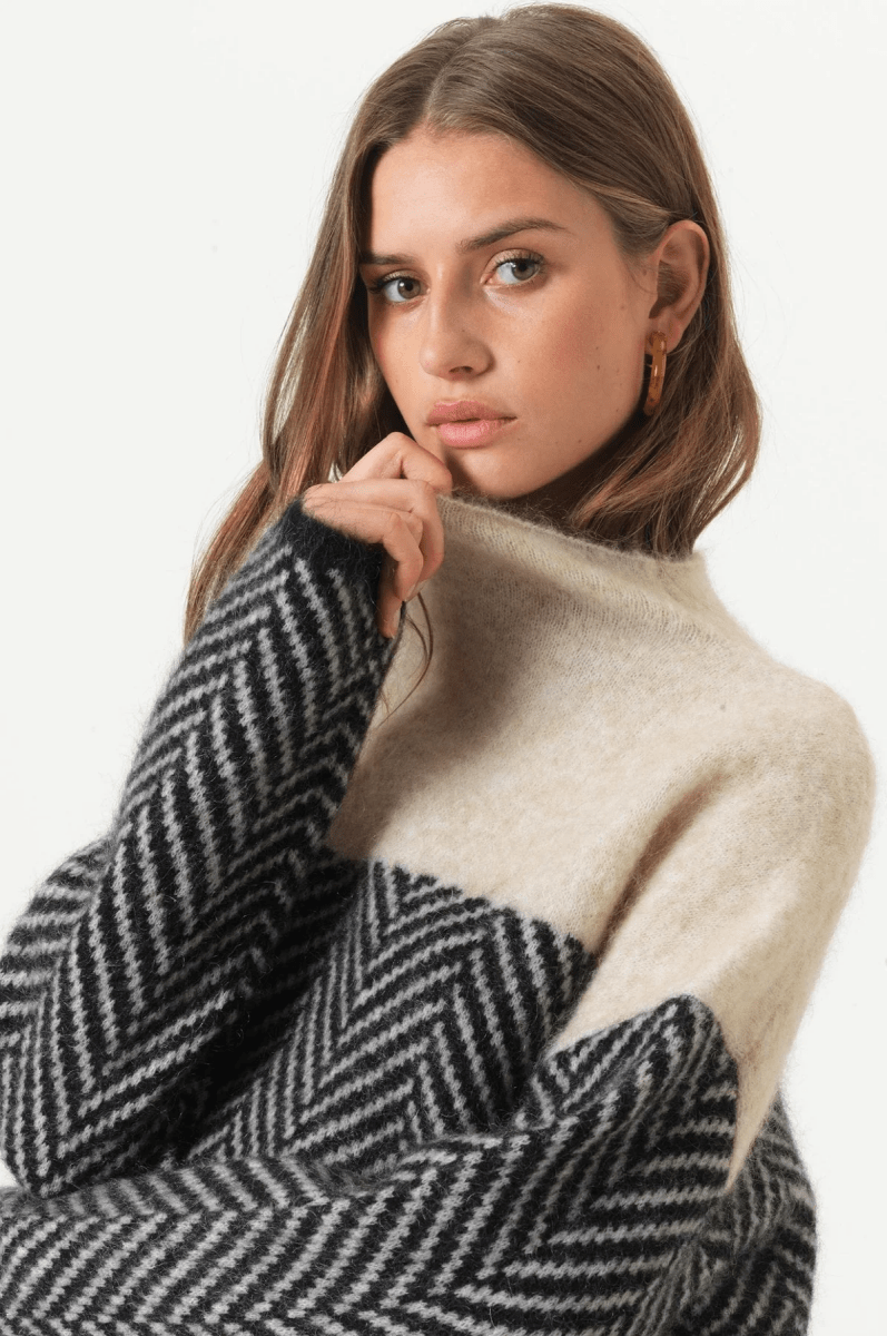 Women's Chevron Turtleneck Sweater