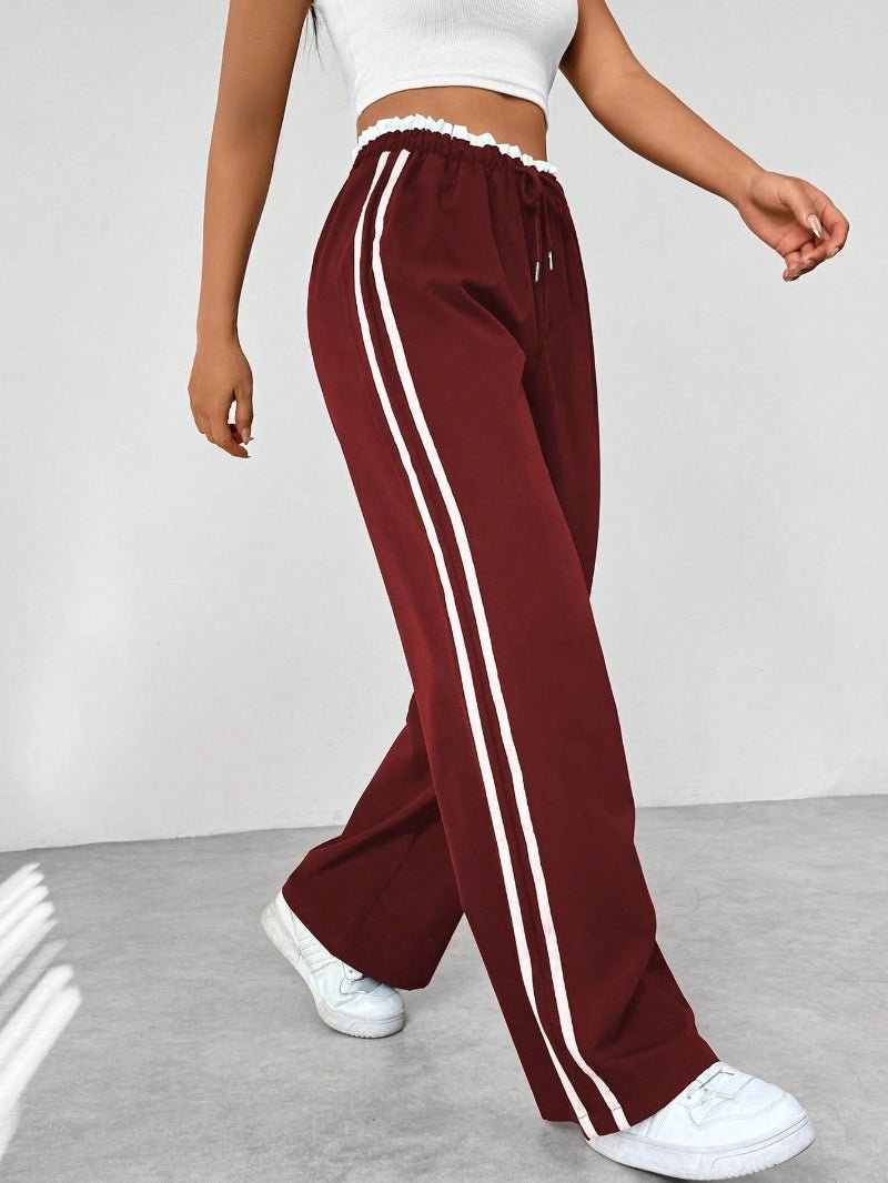 Trendy Sporty Pants With Wide Legs And High Waist For Relaxed Style And Comfort 2