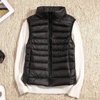Aura | Women’s Ultralight Down Vest – Architectural Feather-Light Layering & Refined Thermal Grace black