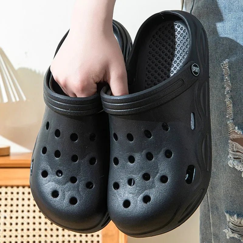 Unisex Garden Clogs - Non-Slip Slip-On Beach Slippers Summer Shoes Black