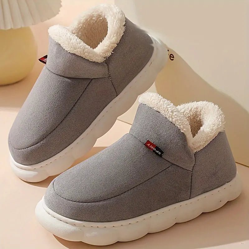 Unisex House Shoes - Warm Lined Slippers and House Shoes Gray