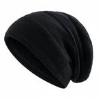 Unisex Slouchy Beanie Hat with Fur Lining Warm Knitted Cap for Winter