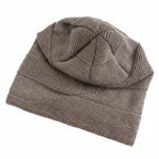 Unisex Slouchy Beanie Hat with Fur Lining Warm Knitted Cap for Winter