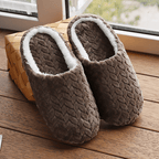 Unisex Warm Winter Slippers - Soft Lined Slippers Coffee