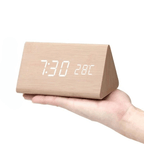 LED Wooden Clock with Voice Control for Stylish Time Display