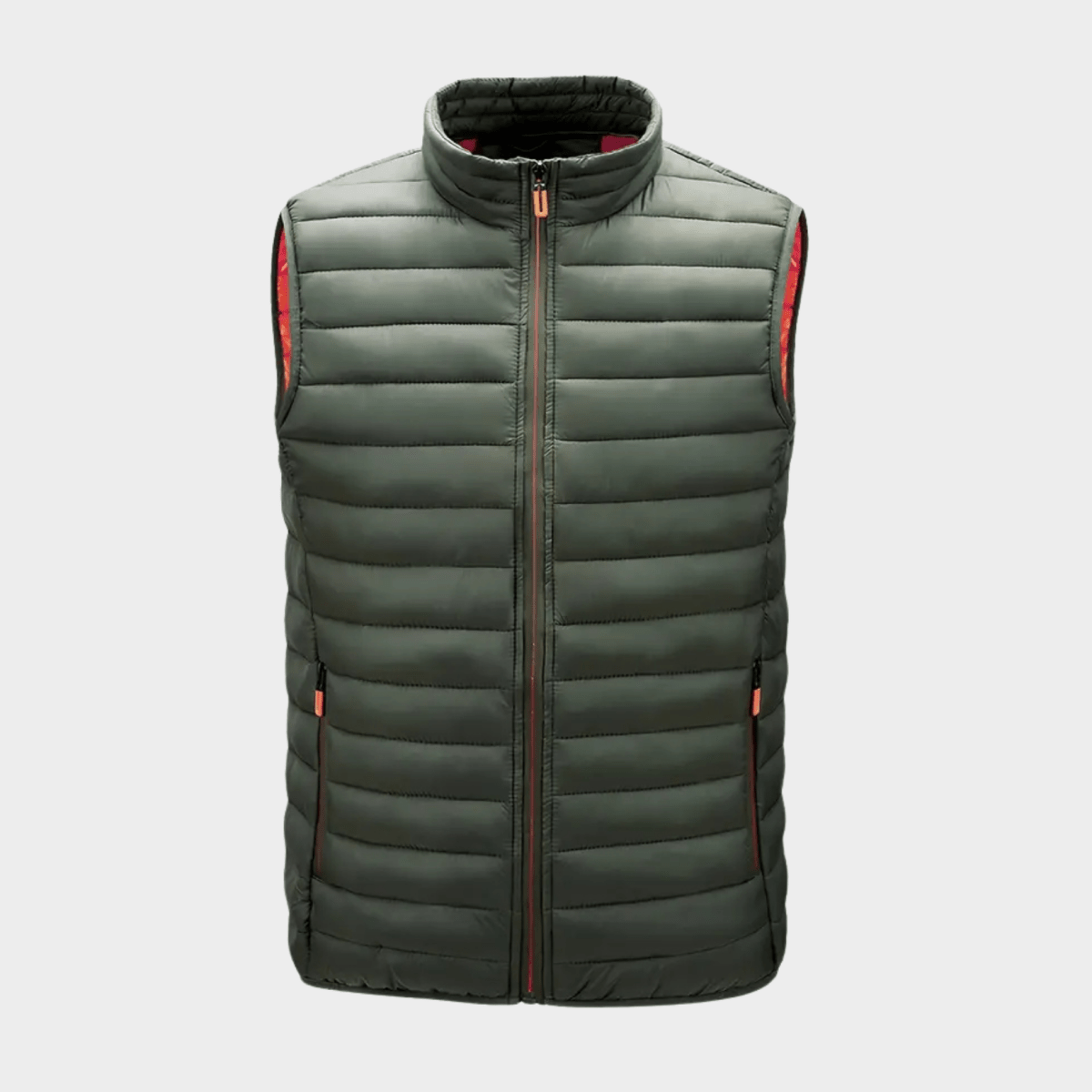 Miles | Lightweight Bodywarmer Stand Collar Men’s Quilted Vest Army Green