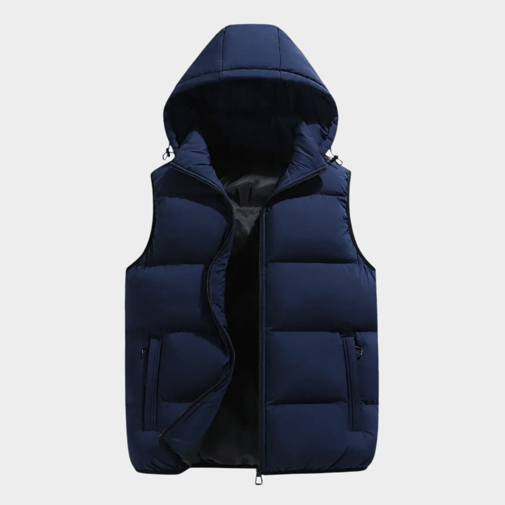 Isaac | Lightweight Body Warmer Men’s Winter Quilted Vest with Hood Blue