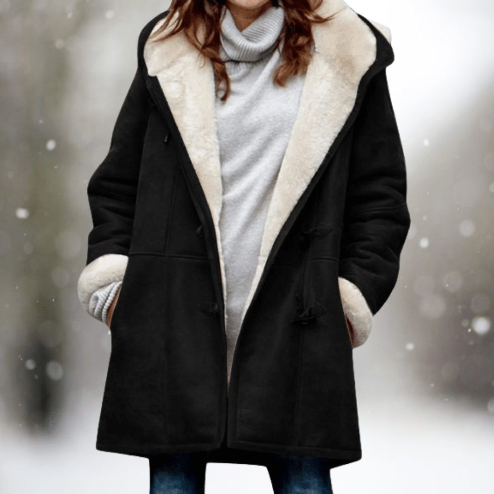 Luna | Women’s Winter Coat | Contrasting Inner Lining Black
