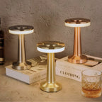 Wireless Retro Table Lamp – Cordless Rechargeable LED Lamp, Dimmable with 3 Color Temperatures, Metal Bar & Restaurant Lamp – LumiBar