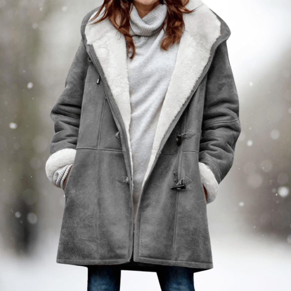 Luna | Women’s Winter Coat | Contrasting Inner Lining Gray