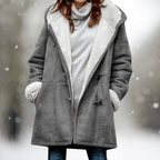 Luna | Women’s Winter Coat | Contrasting Inner Lining Gray