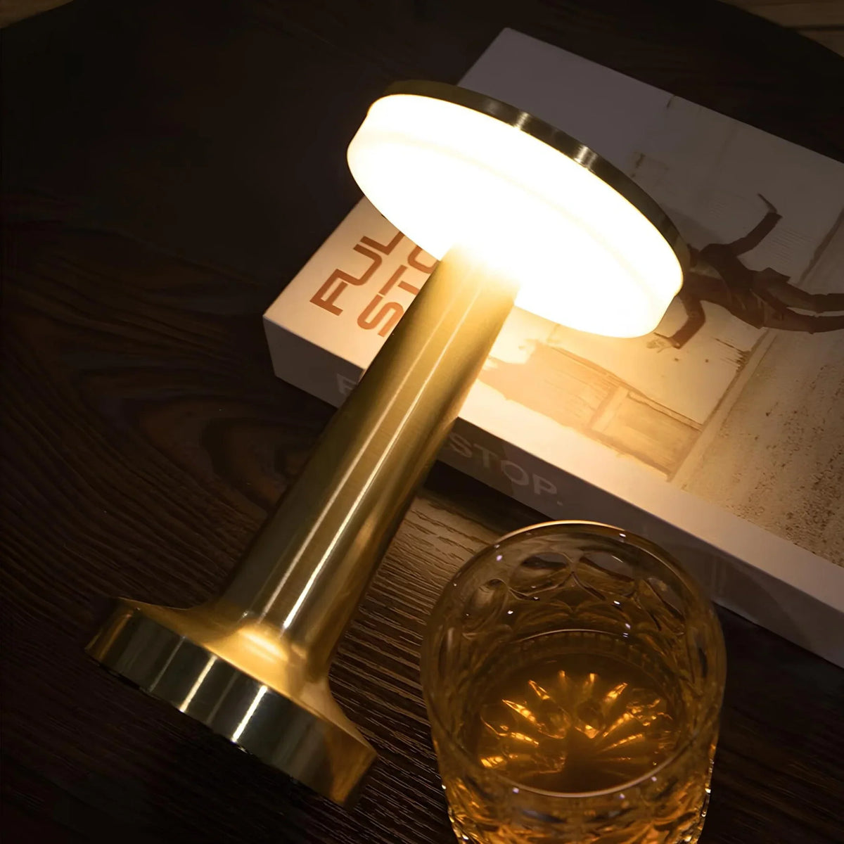 Wireless Retro Table Lamp – Cordless Rechargeable LED Lamp, Dimmable with 3 Color Temperatures, Metal Bar & Restaurant Lamp – LumiBar